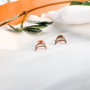 Opal Moon Stud Earrings